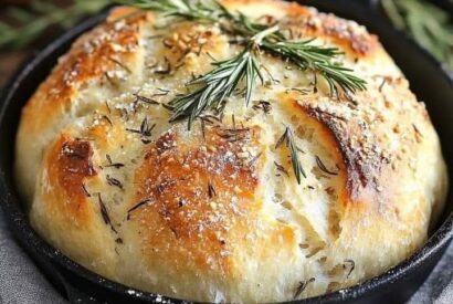 Thumbnail for Rustic No Knead Rosemary Garlic Bread