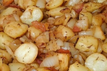 Thumbnail for Fried Potatoes Onions And Smoked Polish Sausage