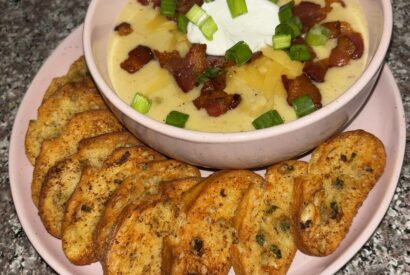 Thumbnail for Loaded Baked Potato Soup with Crostini