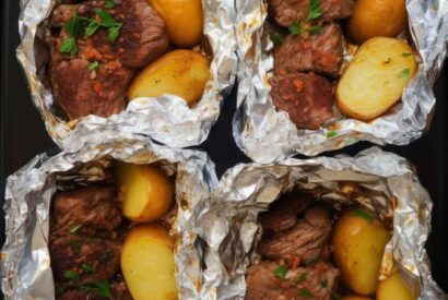 Thumbnail for Garlic Steak & Potato Foil Packets Recipe